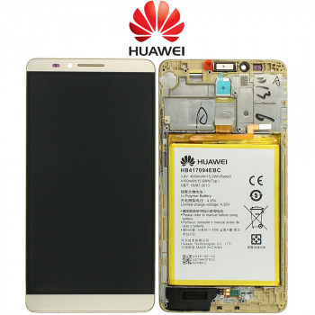 Huawei Ascend Mate 7 (JAZZ-L09) Capac frontal al modulului de afișare + LCD + digitizer + baterie aurie 02350CAK foto
