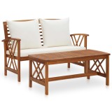 Gossi set mobilier de gradina cu perne, 2 piese, lemn masiv de acacia