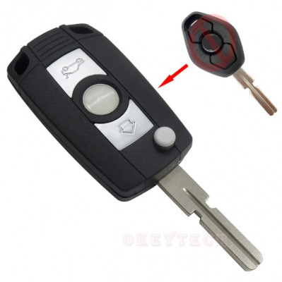 Carcasa cheie auto briceag cu 3 butoane BW-127 pentru transformat, compatibil BMW AllCars foto