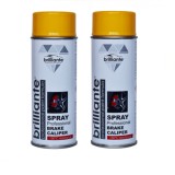 Pachet 2 x Vopsea Spray Brilliante Galben pentru Etriere Frane RAL 1023 400 ml