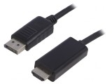 Cablu DisplayPort la HDMI 1m Negru