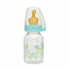 Biberon Family PP cu tetina anti-colici din latex natural, 125 ml, 0-6 luni, debit redus (S), nip 35004 Children SafetyCare