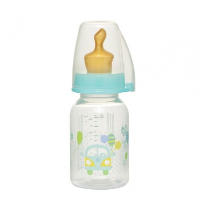 Biberon Family PP cu tetina anti-colici din latex natural, 125 ml, 0-6 luni, debit redus (S), nip 35004 Children SafetyCare foto