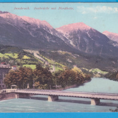 (G18) CARTE POSTALA AUSTRIA - INNSBRUCK, INNSBRUCKE MIT NORDKETTE,CIRCULATA 1911