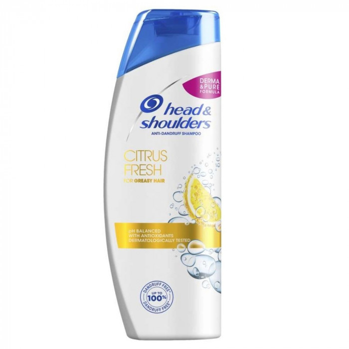 Sampon HEAD&amp;SHOULDERS Citrus Fresh, 200 ml, pentru Par Gras, Extract de Citrice, Sampon cu Extract de Citrice, Sampon pentru Femei, Produse de Ingriji