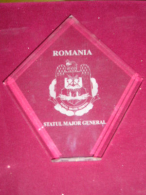 D16 15 - Placheta - tematica militara - armata romana - statul major general foto