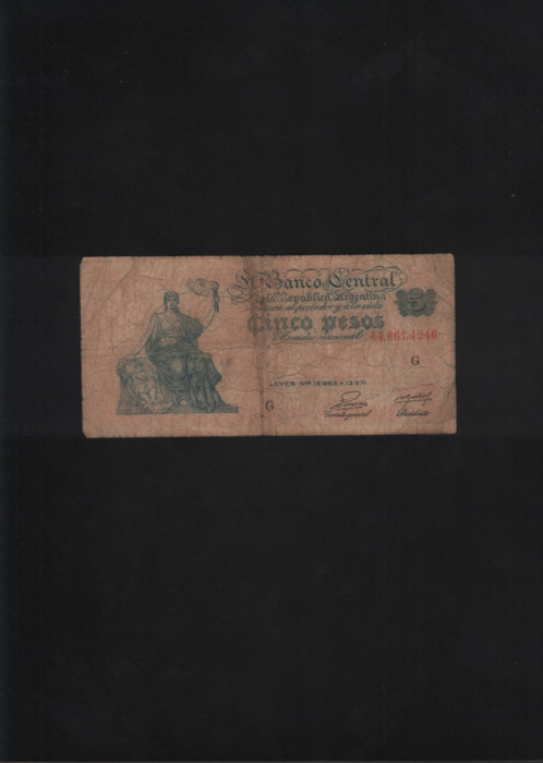 Rar! Argentina 5 pesos 1947(59) seria64861424