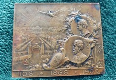 Placheta Carol I - Regele Vegheaza Romania Infloreste 1906