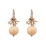 Cumpara ieftin Cercei Foglia din coral de bambus roz