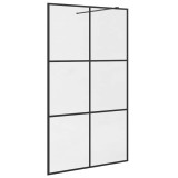 Cumpara ieftin Paravan de dus walk-in negru 115x195 cm sticla ESG transparenta