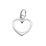 Pandantiv, jolie silver, argint 925, model inima contur, 0.6 g, 15x12 mm