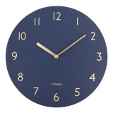 Ceas de perete Creative Light Silent, piele/metal, albastru inchis/auriu, 30 cm