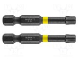 Capăt de șurubelniță Torx TX30 50mm cu impact 2 buc GRAPHITE