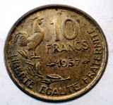 7.829 FRANTA 10 FRANCS FRANCI 1957, Europa, Bronz-Aluminiu