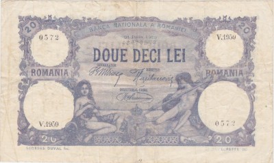 ROMANIA 20 lei 1919 VF foto