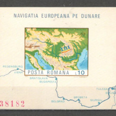 Romania.1977 Navigatia europeana pe Dunare-Bl. nedantelat ZR.594