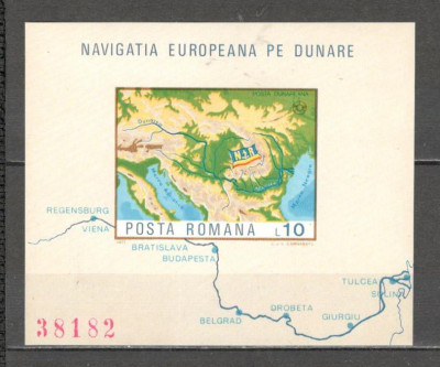 Romania.1977 Navigatia europeana pe Dunare-Bl. nedantelat ZR.594 foto