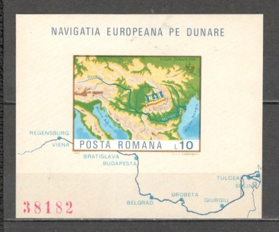 Romania.1977 Navigatia europeana pe Dunare-Bl. nedantelat ZR.594 foto