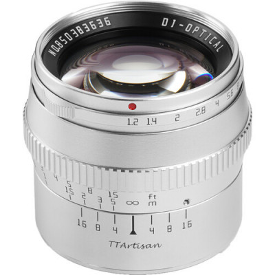 Obiectiv manual TTArtisan 50mm F1.2 silver pentru FujiFilm FX-mount foto