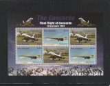 Gambia 2006-Aviatie,Concorde,ultimul zbor,26.nov.2003,Bloc 2x3,Mi.5695-5696KB, Nestampilat