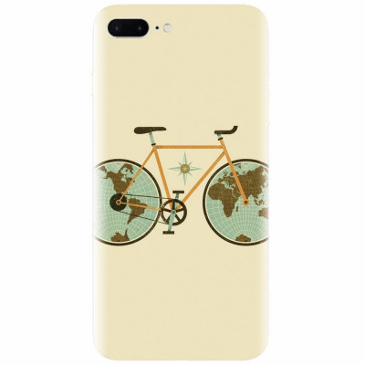 Husa silicon pentru Apple Iphone 8 Plus, Retro Bicycle Illustration foto
