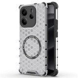 Husa transparenta Xiaomi Redmi Note 14 4G (Regional) Techsuit HoneyComb Shield MagSafe, alb