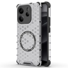 Husa transparenta Xiaomi Redmi Note 14 4G (Regional) Techsuit HoneyComb Shield MagSafe, alb foto