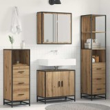 vidaXL Set de mobilier pentru baie cu sertar 4 pcs stejar artizanal 3402376