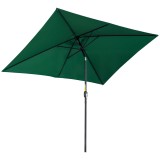 Outsunny Umbrelă de Grădină &Icirc;nclinabilă cu Manivelă și 6 Spiţe, 2x3 m, Verde | Aosom Romania