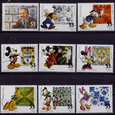 ✅(S13)Portugalia 2001 &amp;quot;Centenar-nastere Walt Disney&amp;quot; , serie, tiraj 120.000, MNH foto