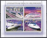 Sao Tome si Principe 2009 - Trenuri de mare viteză, Colita, Cota 10,50 EURO, MNH