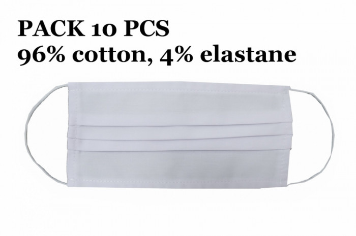 Pachet 10 MASCA de protectie cu pliuri din Bumbac 96% si elastan 4% 2 Straturi Unisex Performance AutoTuning