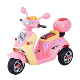 HOMCOM motocicleta electrica copii, tricicleta electrică roz, cu lumini, 6V | Aosom Romania