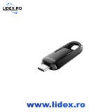 Memorie USB, SanDisk, Ultra Slider TYPE-C, 64GB, USB 3.2, Negru