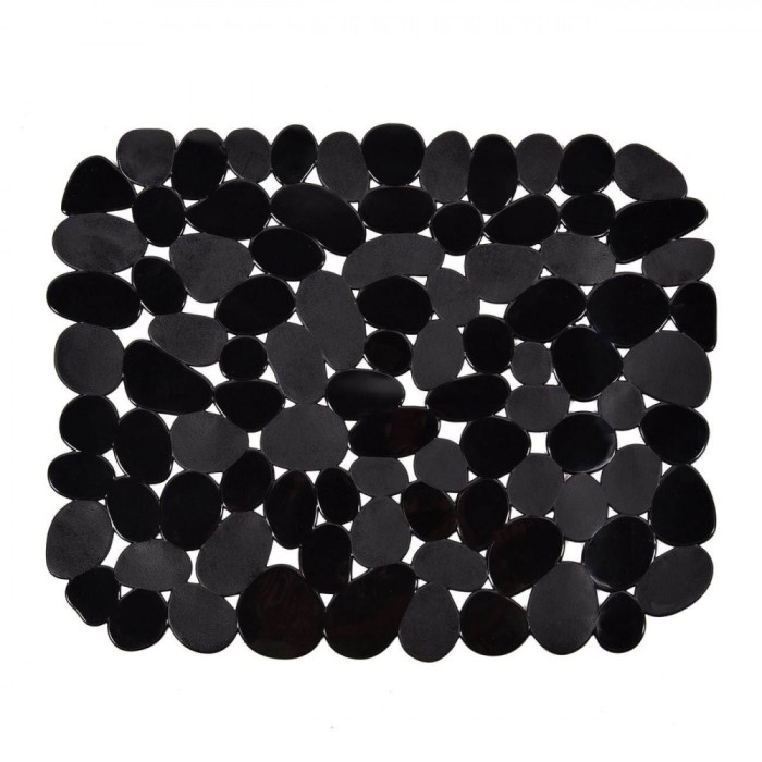 Covoraș Protecție Chiuvetă, Model Pietre, Negru, 30.5x26cm, PVC