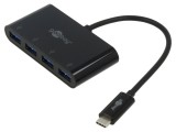 Hub USB Goobay 61073, 4x USB A + USB C, USB 3.0 5Gbps, Plug &amp; Play, Negru