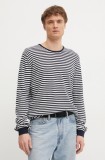 Pepe Jeans pulover din amestec de in LAYNE STRIPES barbati, culoarea albastru marin, light, PM702508