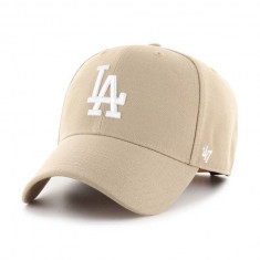 47brand șapcă de baseball din bumbac MLB Los Angeles Dodgers culoarea bej, cu imprimeu B-MVPSP12WBP-KHB