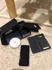 Vand Samsung Galaxy S8 FULL BOX incarcator Wireless, husa Flip Samsung foto