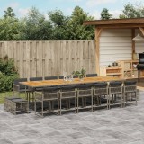vidaXL Set mobilier de grădină cu perne, 17 piese, gri, poliratan 3211550