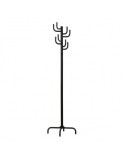 Cuier pom metalic HM W11, robust, cu 8 agatatori, pentru hol, salon, sala asteptare, negru