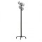 Cuier pom metalic HM W11, robust, cu 8 agatatori, pentru hol, salon, sala asteptare, negru