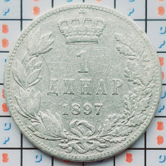 Serbia 1 dinar 1897 argint - Aleksandar I - km 21 - A032