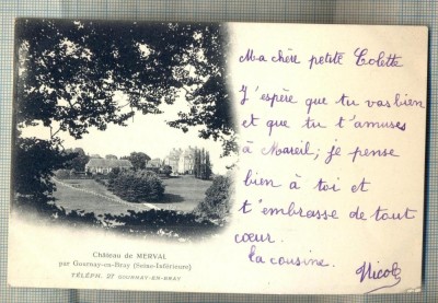 AD 31 C. P. VECHE - CHATEAU DE MERVAL- CIRCULATA 1917 -FRANTA foto