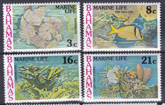 DB1 Fauna Marina 1977 Pesti Bahamas 4 v. MNH