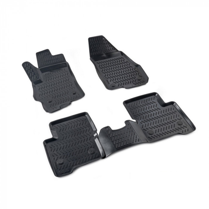 Set 4 Buc. Covoare din Cauciuc stil Tavita Compatibile VW Passat CC, 2008-2016, Negru