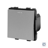 Intrerupator simplu mecanic cu revenire/reset Luxion, gri, compatibil rame sticla