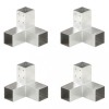 vidaXL Conectori Grindă Y 71x71mm, Metal Galvanizat, Argintiu, 4 Bucăți - Suport Grinzi Lemn, Construcții, Feronerie