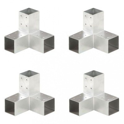 vidaXL Conectori de grindă, formă Y, 4 buc, 71x71 mm, metal galvanizat 145458 foto