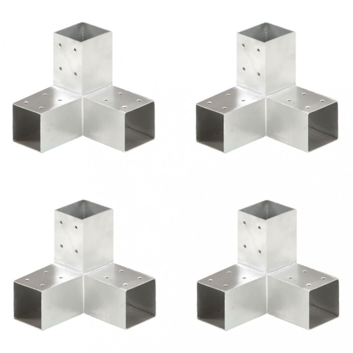 vidaXL Conectori de grindă, formă Y, 4 buc, 71x71 mm, metal galvanizat 145458